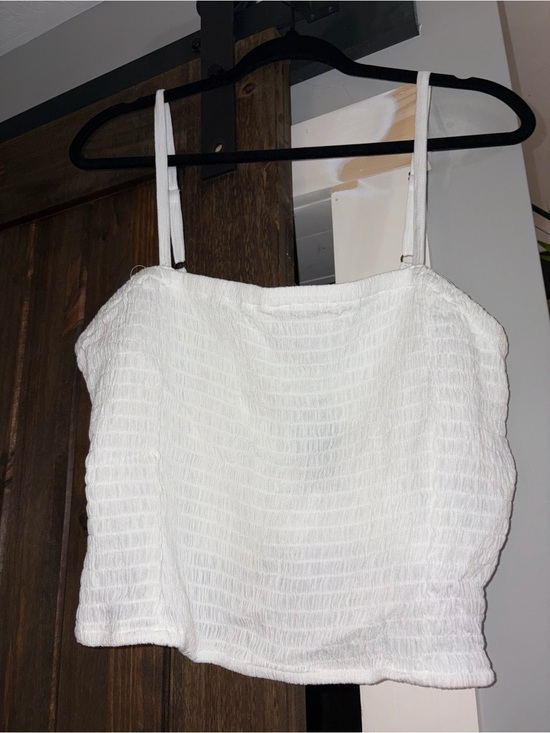 torrid Tops - torrid White Smocked Cropped Cami Tank